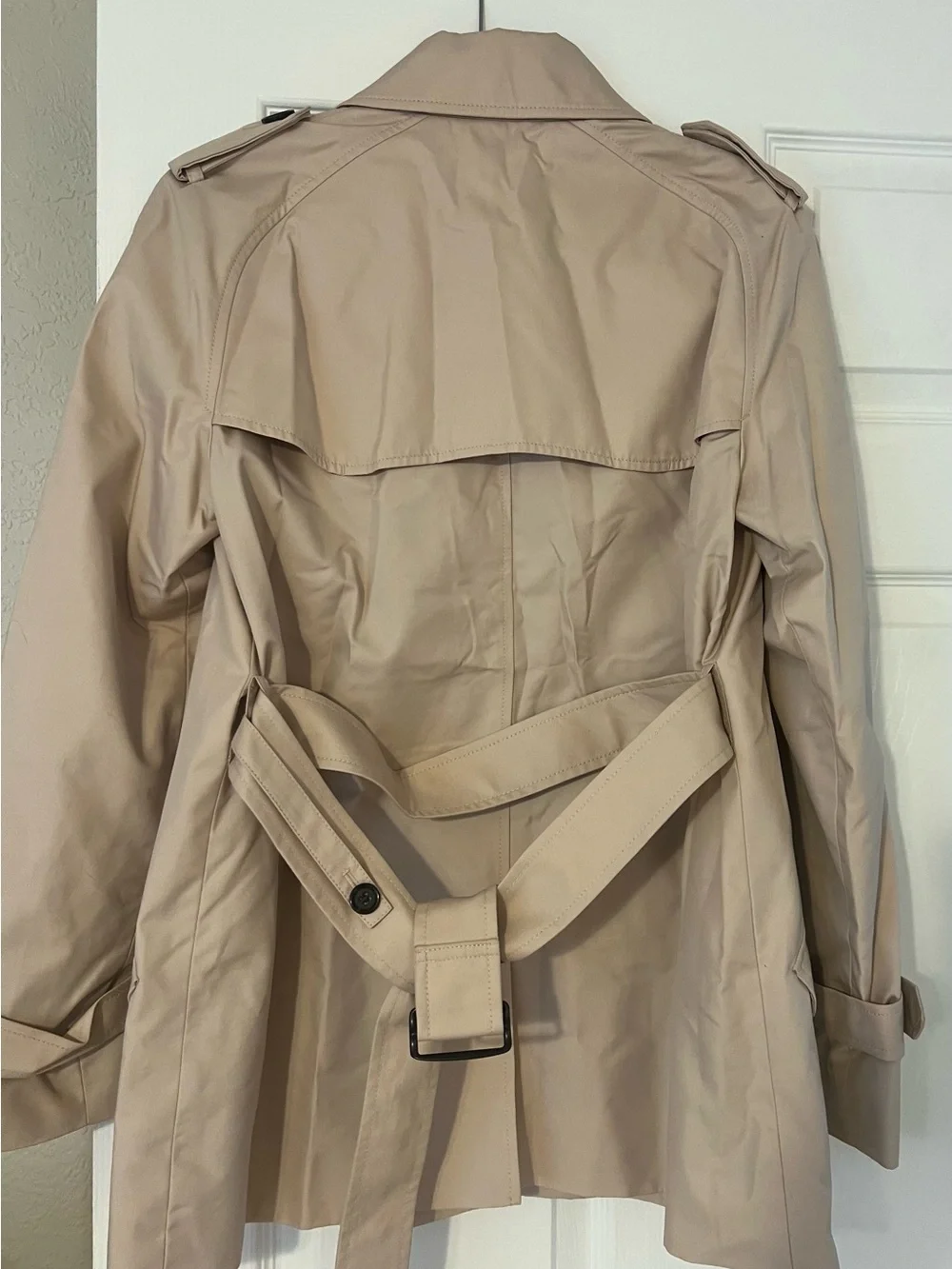 Coach Light Pink Double-Breasted Trench Coat with Belt